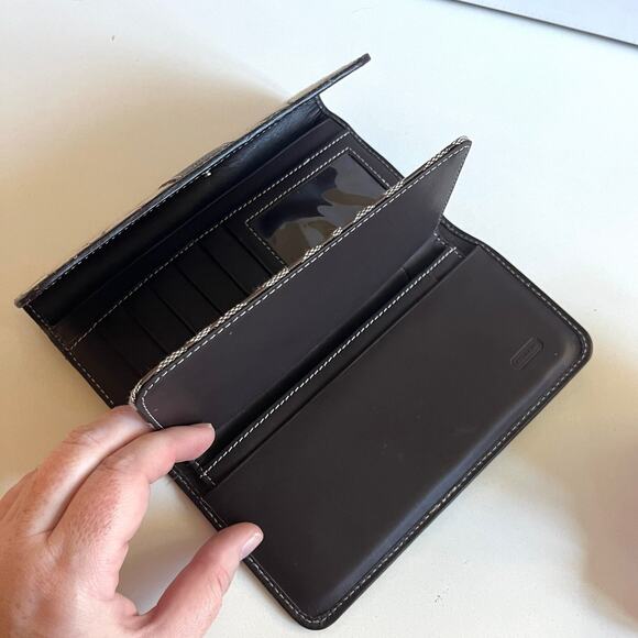 COACH 2 ITEMS! Signature Brown Long Wallet AND Checkbook, Cash Holder - Picture 5 of 13